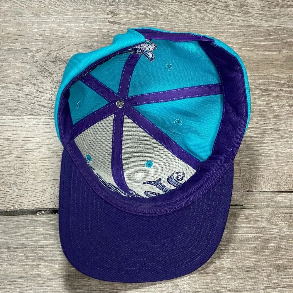 Charlotte Hornets Hat Cap Snap Back Mens Teal‎ NBA Basketball Adidas Script